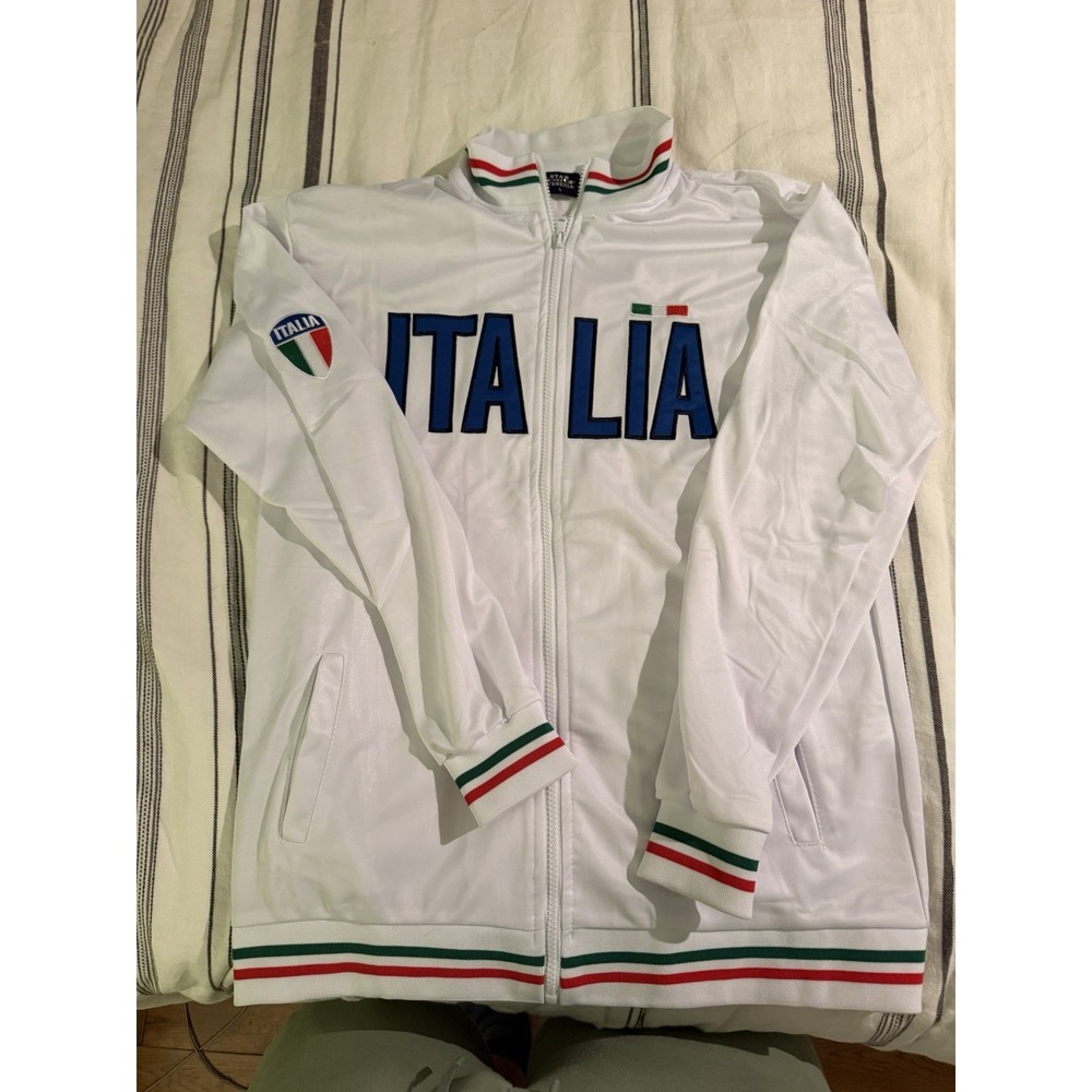 Vintage Italia Blockcore White Rare Y2K Track Jacket Size M